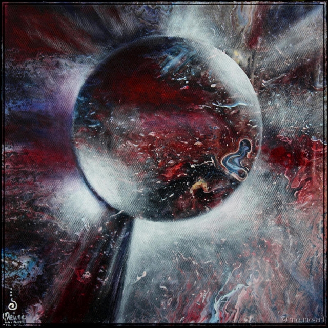 Ich sehe was was Du nicht siehst 6 Acryl Misch-Fließtechnik auf Leinwand; 30 x 30 cm;